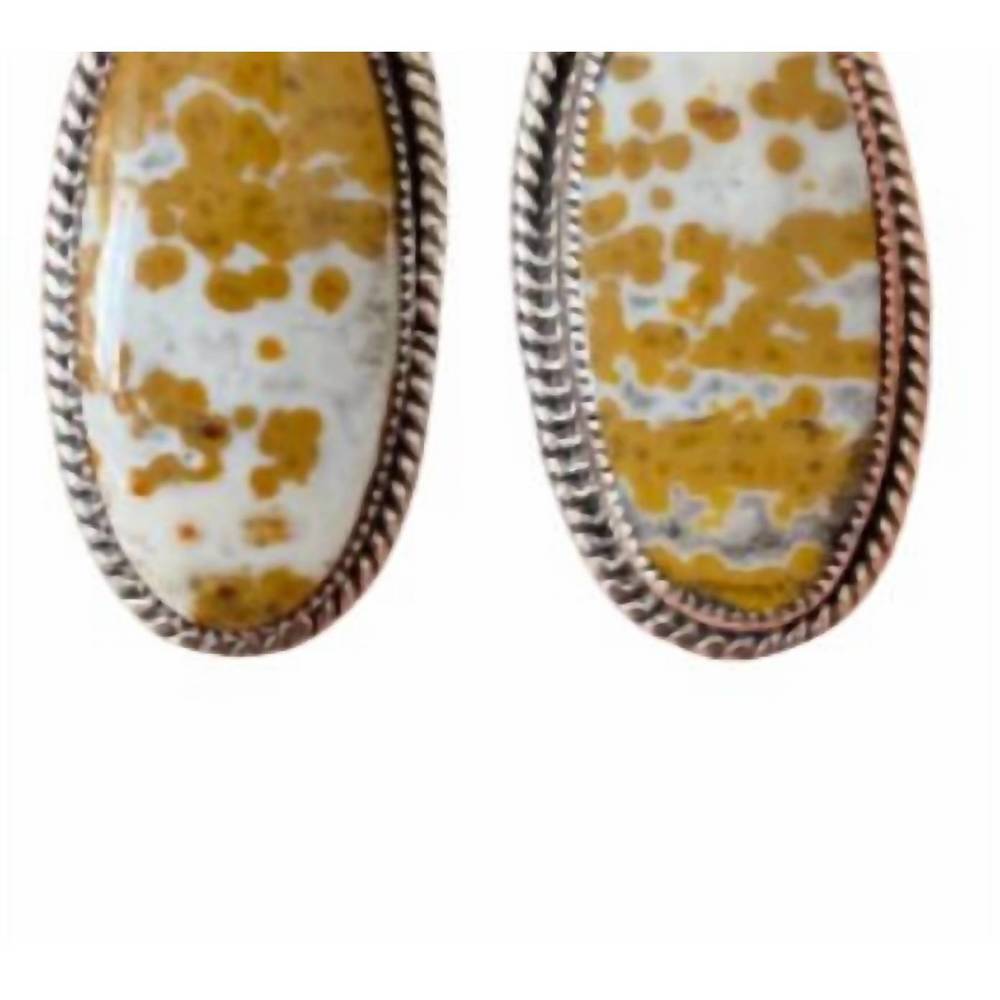 NEW NIZHONI TRADERS women's navajo jasper statement earrings in silver